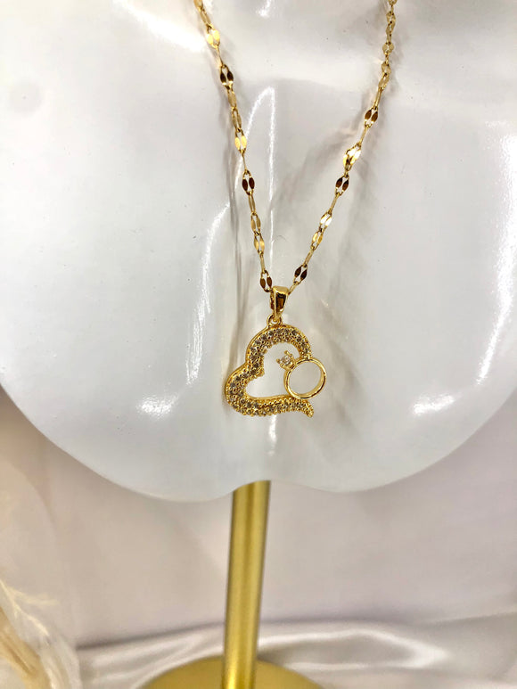 Heart y Ring necklace